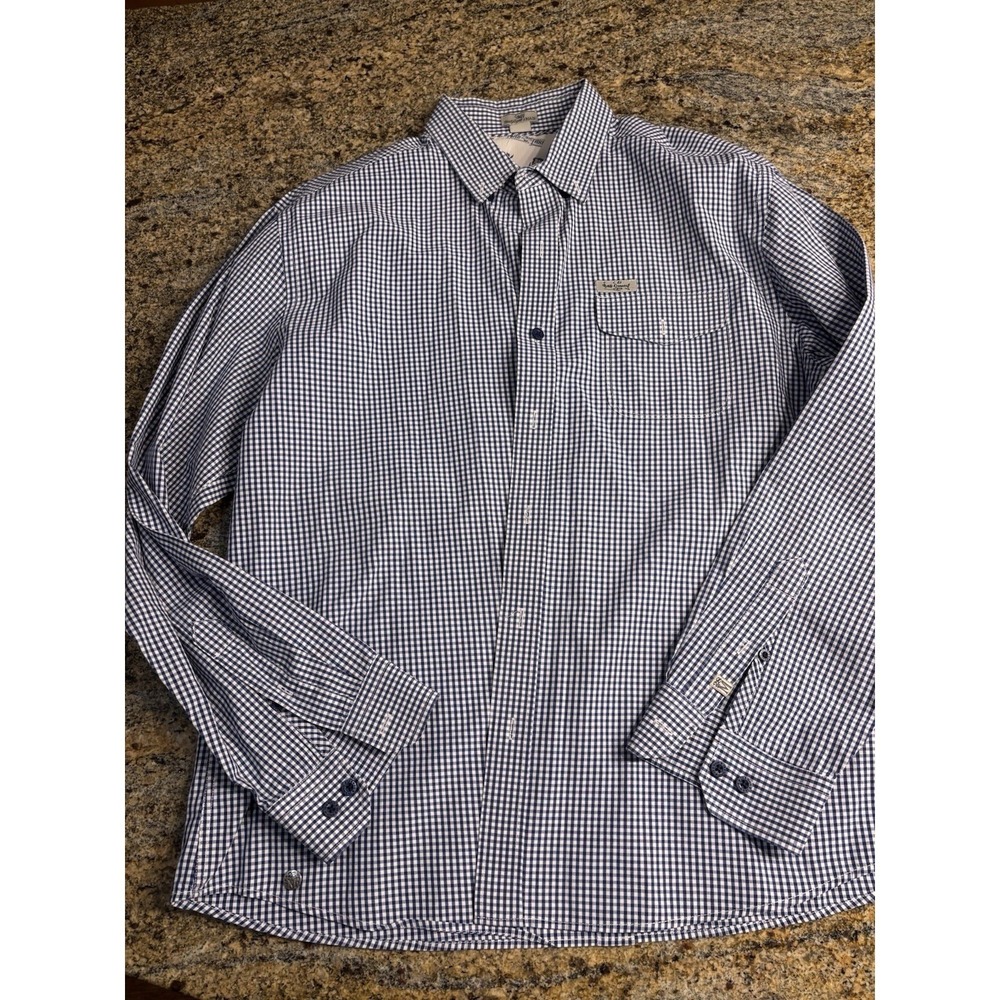 Disney Twenty Eight & Main Street USA Mens Blue Gingham Long Sleeve Shirt Size M